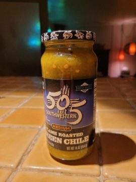 505 Hatch green chile salsa in a jar