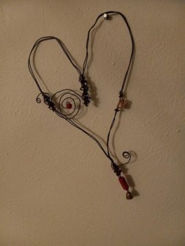 Heart Art of wire and beads