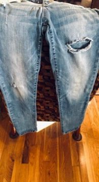 After soak fresh non-yellowed jeans