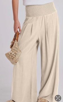 Fabric wide leg pants
