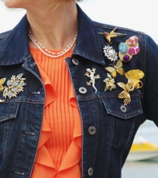 pearls and brooches